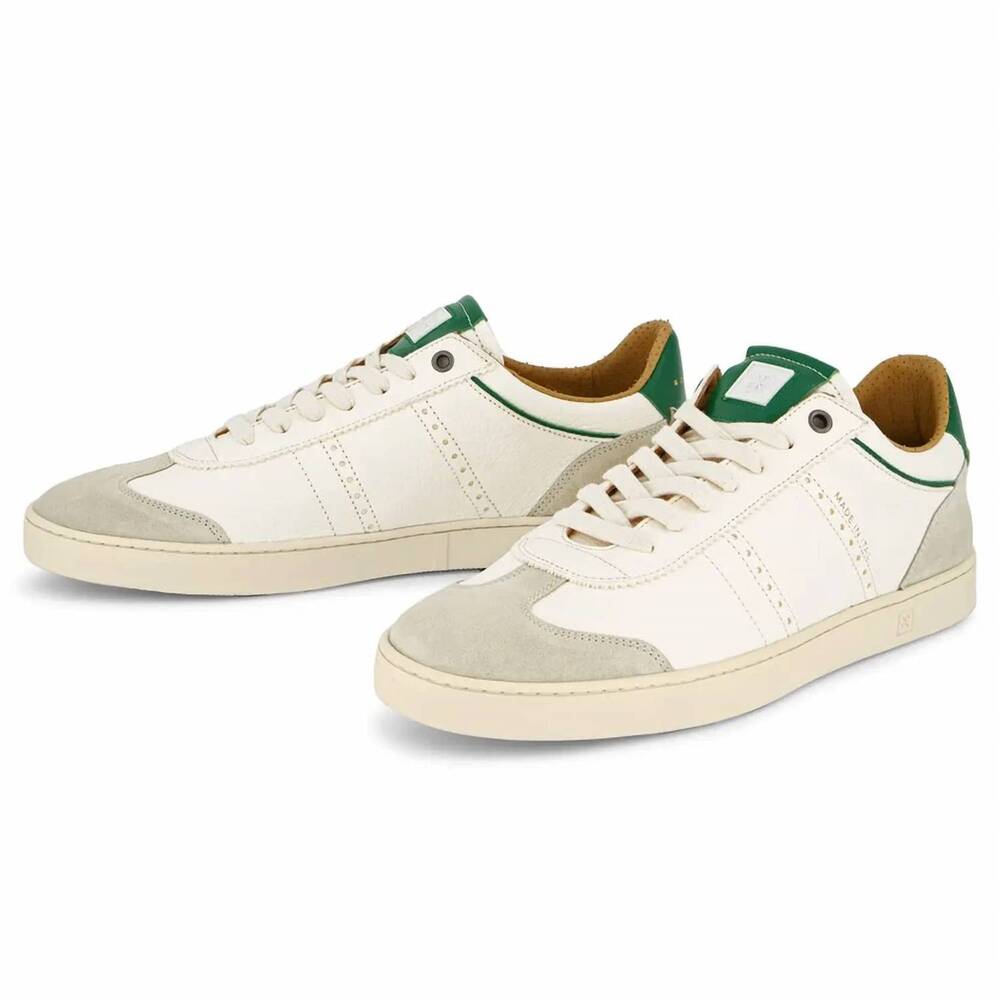NEW RUBIROSA men's judy sneakers in white/green